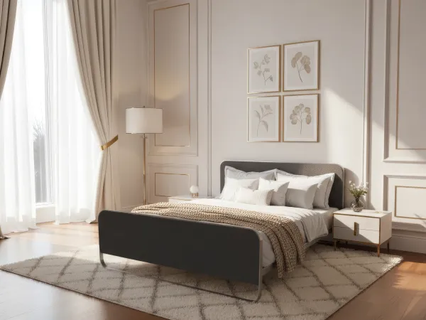 Chloe King Size Double Bed in Black Color